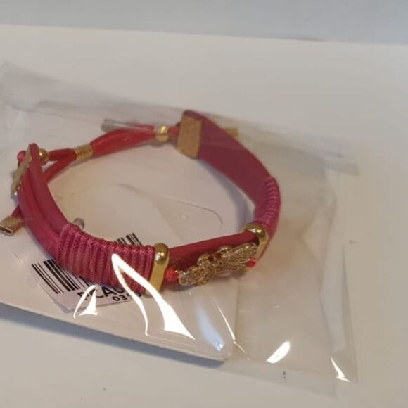 Bracelet KIDS size 6” adjustable Butterflies zirconia Hot Pink color - Picture 4 of 5